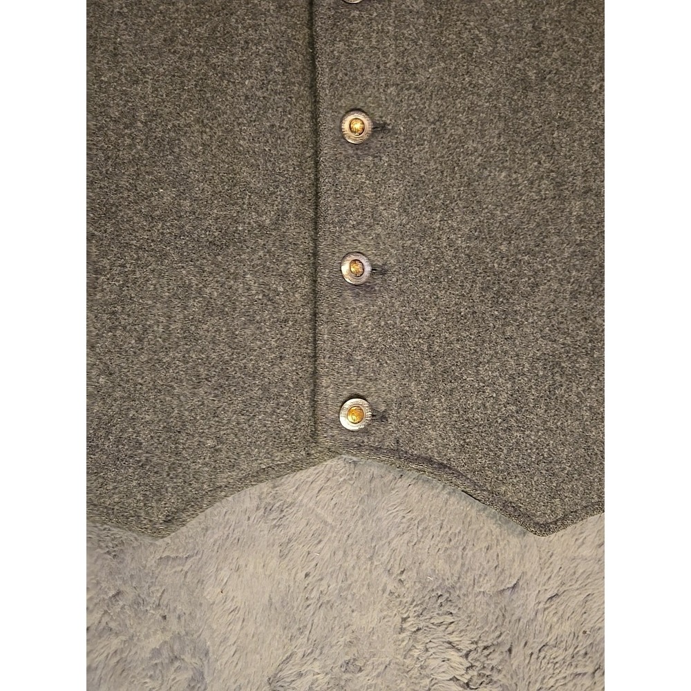 Wyoming Traders Mens L Gray Virgin Wool Western Vest Cowboy Ranch Button Down - Picture 12 of 14